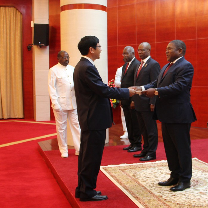 Cận cảnh Đại sứ Việt Nam trình Quốc thư lên Tổng thống Mozambique - Ảnh 2.