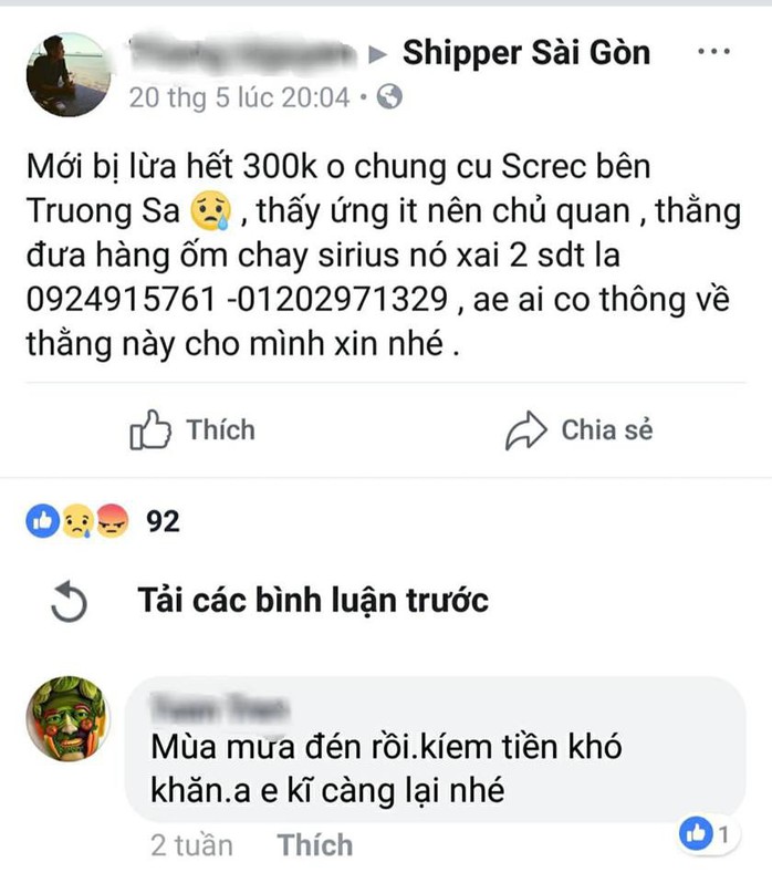 TP HCM: Hàng loạt người giao hàng bị lừa đảo - Ảnh 1.