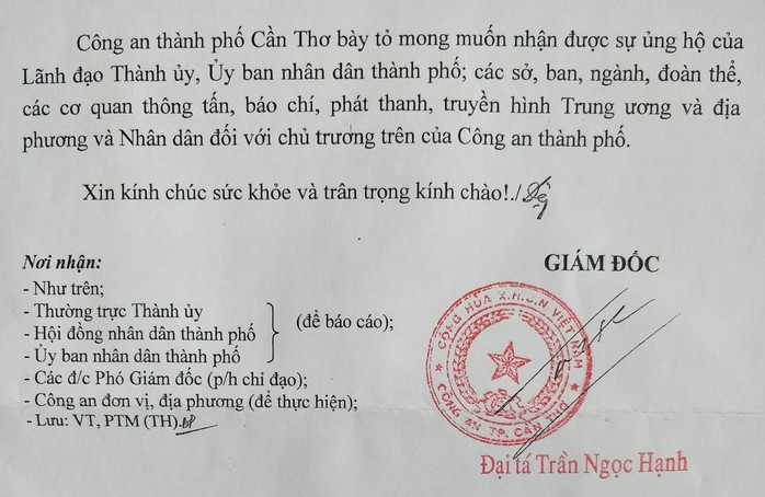 Công an Cần Thơ không tiếp khách, không nhận hoa chúc mừng ngày truyền thống CAND - Ảnh 2.