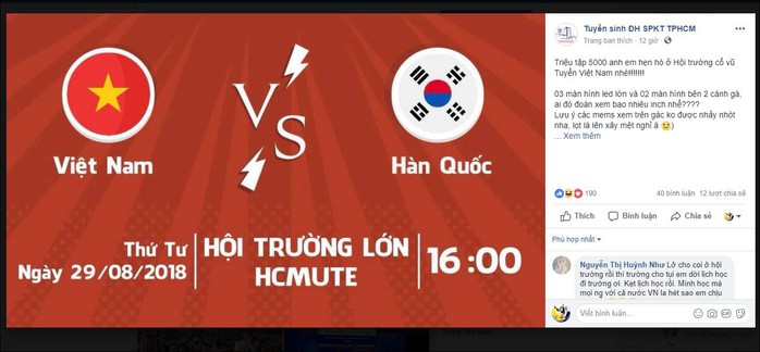 Trường ĐH yêu cầu sinh viên ăn mặc lịch sự, không quá khích khi xem Olympic Việt Nam - Hàn Quốc - Ảnh 2.