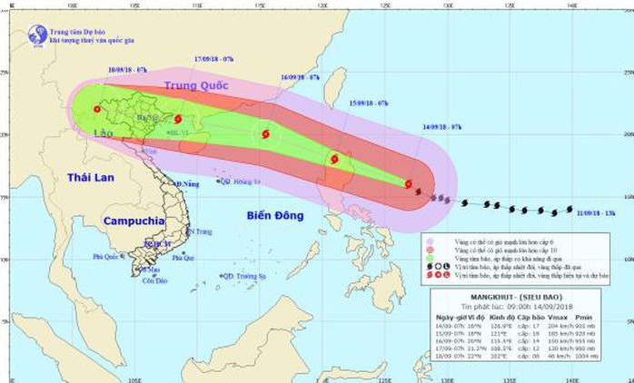 27 tỉnh, thành có thể bị ảnh hưởng bởi siêu bão Mangkhut - Ảnh 1.