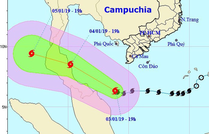 Bão số 1 giật cấp 11 cách mũi Cà Mau 240 km, Tây Nam Bộ mưa diện rộng - Ảnh 1.