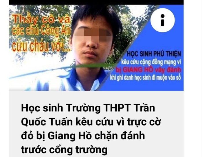 Học sinh lớp 10 lên mạng cầu cứu vì bị giang hồ chặn đánh - Ảnh 1.