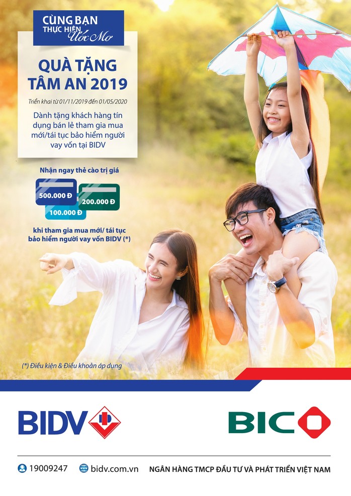 Nhận ngay quà tặng khi tham gia bảo hiểm người vay vốn tại BIDV - Ảnh 1. Nhận ngay quà tặng khi tham gia bảo hiểm người vay vốn tại BIDV - Ảnh 1.