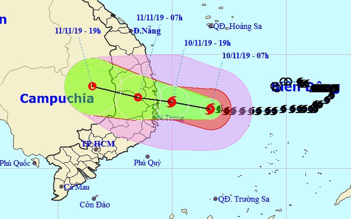 Tối nay 10-11, bão số 6 giật cấp 12 đổ bộ vào Bình Định-Khánh Hòa, mưa lớn 200-300 mm - Ảnh 1.