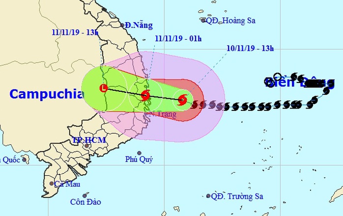 Bão số 6 đổ bộ vào Bình Định-Khánh Hòa khoảng 22 giờ tối nay 10-11 - Ảnh 1.