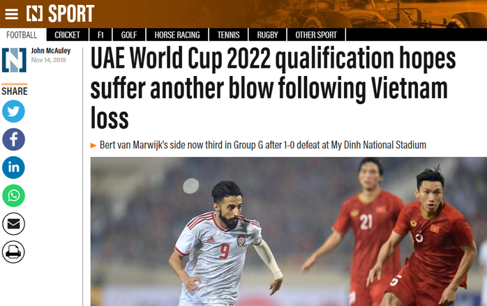 Báo chí UAE nể phục các cầu thủ tuyển Việt Nam - Ảnh 1.