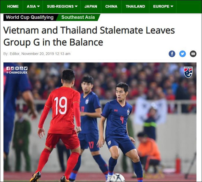Báo chí Thái Lan tiếc nuối với trận hoà của đội tuyển trước Việt Nam - Ảnh 1.