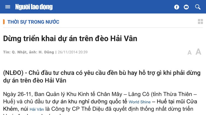 Xử lý điểm vụ thông tin thất thiệt dự án của người Trung Quốc trên núi Hải Vân - Ảnh 2.