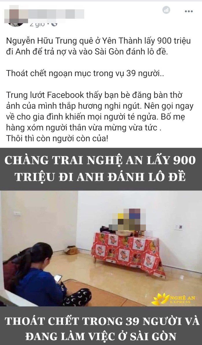 Sự thật thông tin người đàn ông Nghệ An thoát chết ở Anh vì cầm 900 triệu đi đánh lô đề - Ảnh 1.