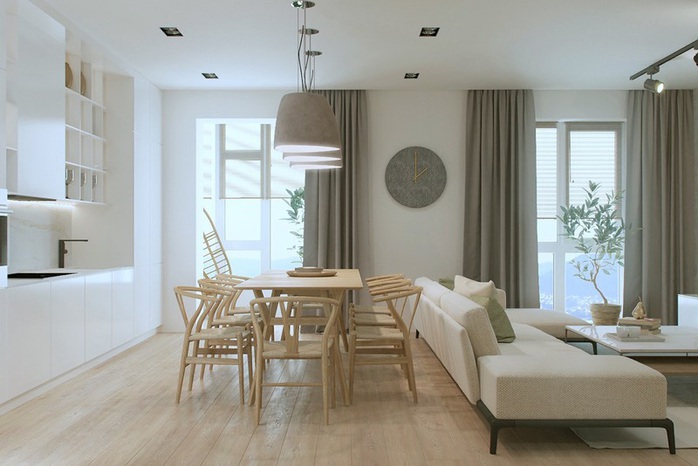 Mẫu phòng khách đặt liền kề phòng ăn ấn tượng - Ảnh 6. Mẫu phòng khách đặt liền kề phòng ăn ấn tượng - Ảnh 6.