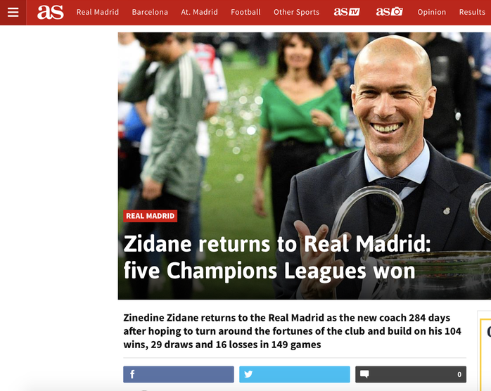 Báo chí thế giới ngỡ ngàng ngày Zidane trở lại Real Madrid - Ảnh 4.