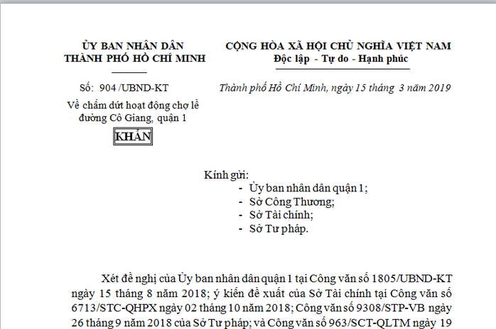 TP HCM ra công văn khẩn, xóa chợ tạm Cô Giang - Ảnh 1.