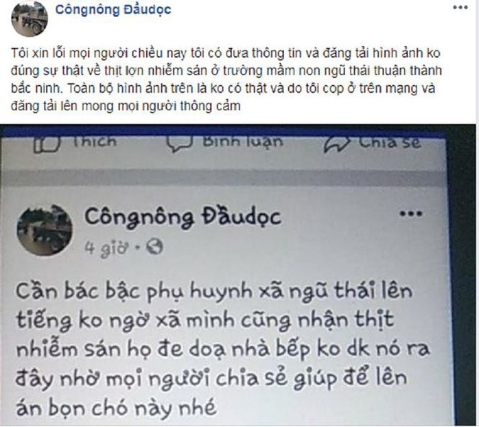 Triệu tập nam thanh niên tung thông tin thịt lợn nhiễm sán sai sự thật - Ảnh 1.