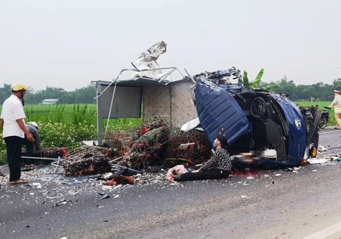 Xe tải đấu đầu trên cao tốc Cầu Giẽ - Ninh Bình, một tài xế tử vong tại chỗ - Ảnh 1.