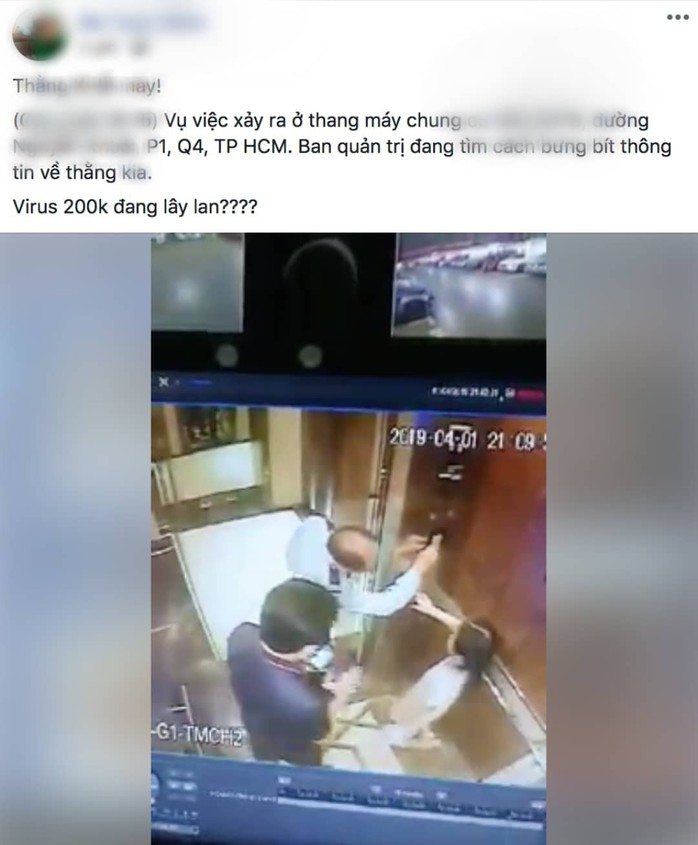 Công an TP HCM xác minh clip bé gái bị cưỡng hôn trong thang máy - Ảnh 1.