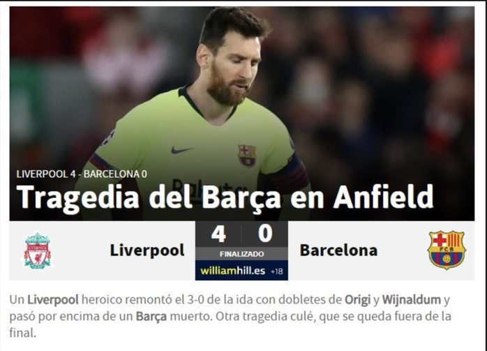 Loại Barcelona, Liverpool gây choáng truyền thông thế giới - Ảnh 5.