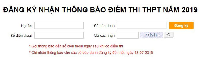 Đăng ký miễn phí nhận thông báo điểm thi THPT quốc gia 2019 qua điện thoại - Ảnh 1.