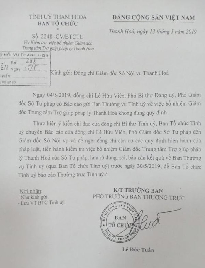 Chánh văn phòng Sở Tư pháp Thanh Hóa được điều động giữ chức vụ vô thời hạn? - Ảnh 3.