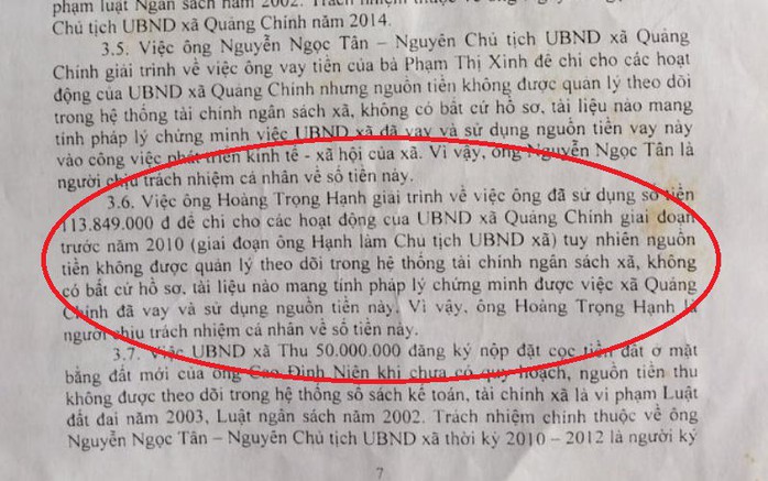 Chủ tịch xã bỏ hơn 113 triệu đồng tiền túi ra lo việc công, huyện không biết chi vào việc gì - Ảnh 1.