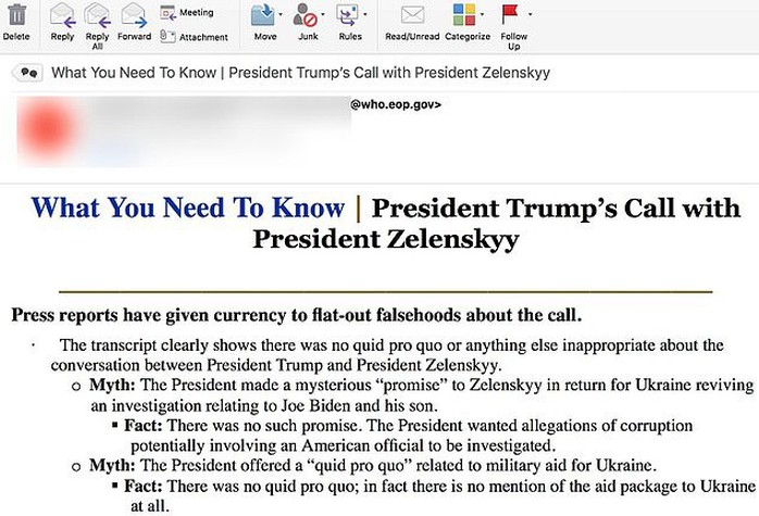 Nhà Trắng gửi nhầm mail đến đảng Dân chủ gây bất lợi cho ông Donald Trump? - Ảnh 1.