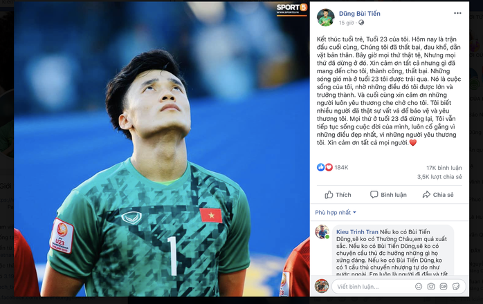 Người đại diện của Bùi Tiến Dũng lại bị chỉ trích khi ủng hộ thủ môn U23 Việt Nam không xin lỗi CĐV - Ảnh 1.