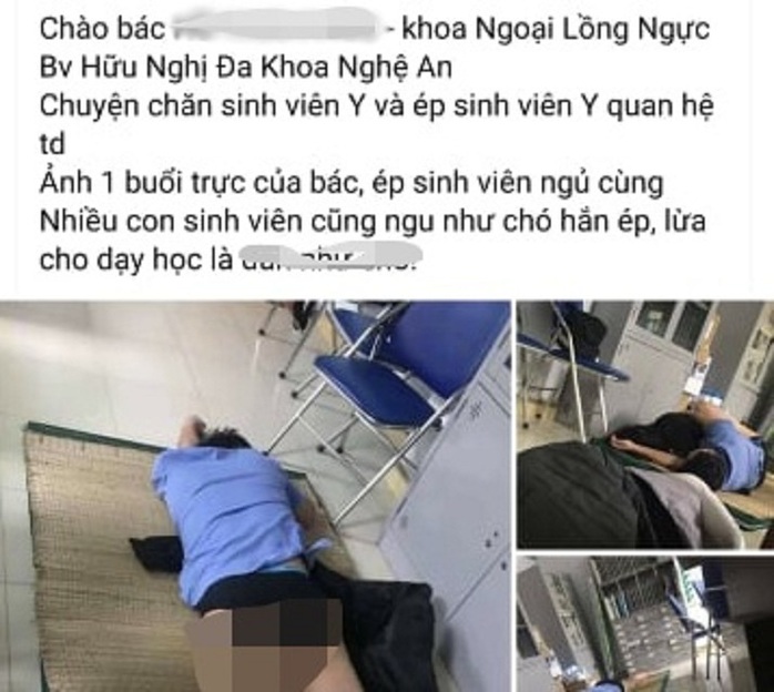 Xôn xao thông tin nam bác sĩ ôm nữ sinh viên thực tập ngủ trong ca trực - Ảnh 1.