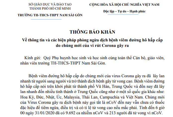 TP HCM: Trường học gấp rút đối phó dịch bệnh do virus Corona - Ảnh 1.