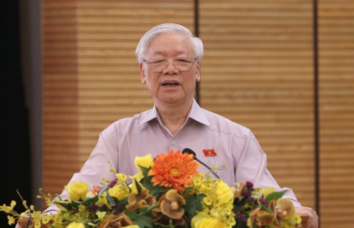 Tổng Bí thư, Chủ tịch nước Nguyễn Phú Trọng tiếp xúc cử tri - Ảnh 1.