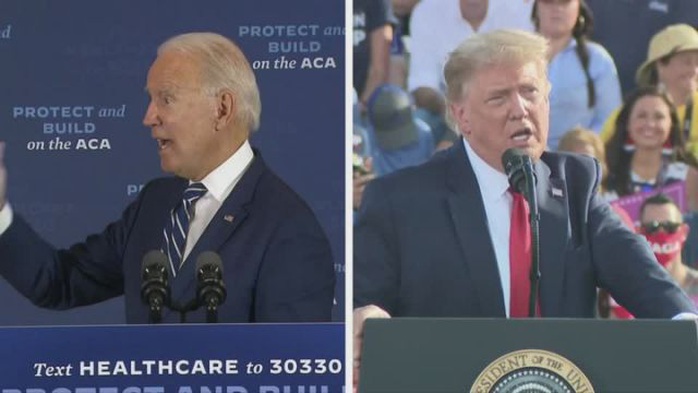 Chạy nước rút sau tranh luận, ông Trump phản pháo Biden về Covid-19 - Ảnh 1.