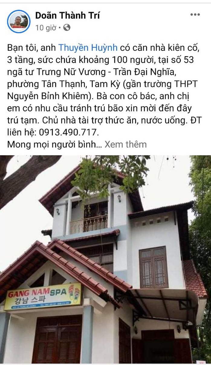 Khách sạn ở Hội An, Tam Kỳ tạo bão status mời gọi người dân đến tránh bão - Ảnh 2.