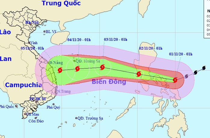 Siêu bão Goni vào Biển Đông, miền Trung lại đối mặt với bão lớn - Ảnh 1.