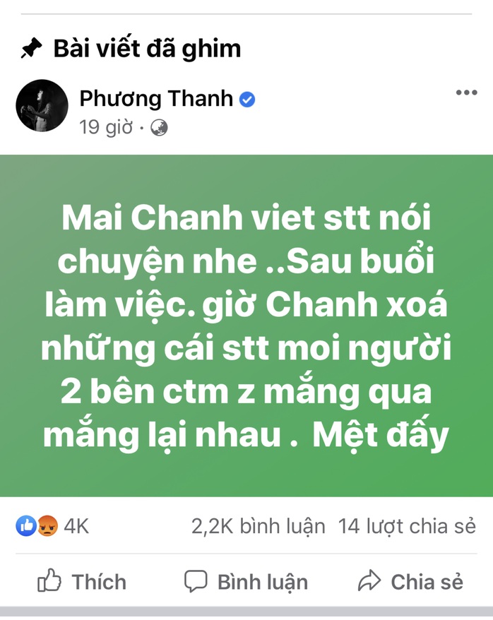 Ca sĩ Phương Thanh gỡ bài viết xúc phạm người dân Quảng Ngãi - Ảnh 1.