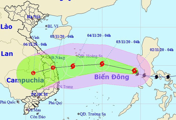 Bão số Goni vào Biển Đông trở thành cơn bão số 10, hướng vào Đà Nẵng - Phú Yên - Ảnh 1.
