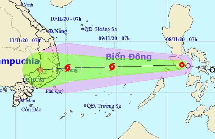 Áp thấp nhiệt đới mạnh lên thành bão giật cấp 11 hướng vào Nam Trung bộ - Ảnh 1.