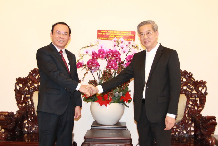 Bí thư Thành ủy Nguyễn Văn Nên gửi lời tri ân Tòa Tổng Giám mục TP HCM - Ảnh 1.