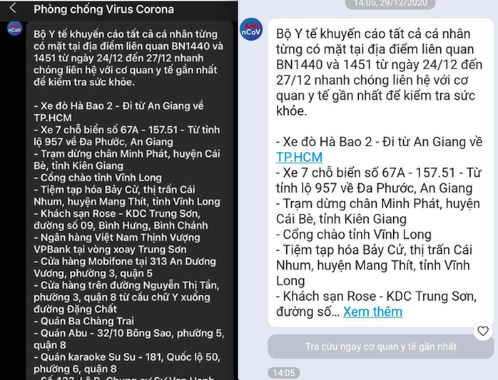 Bộ Y tế lên tiếng về thông báo khẩn tìm người có liên quan đến 4 ca Covid-19 - Ảnh 1.