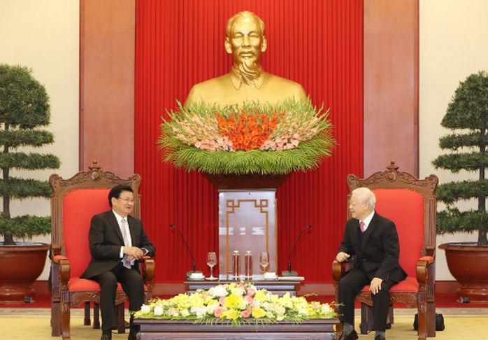 Tổng Bí thư, Chủ tịch nước tiếp Thủ tướng Lào - Ảnh 1.
