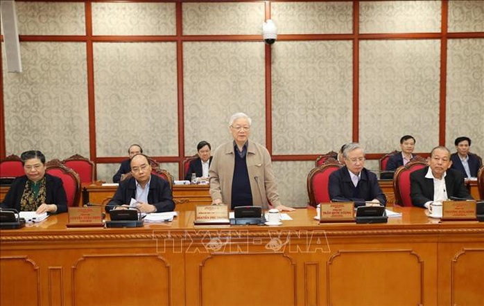 Chùm ảnh: Tổng Bí thư, Chủ tịch nước Nguyễn Phú Trọng chủ trì họp Bộ Chính trị - Ảnh 10.