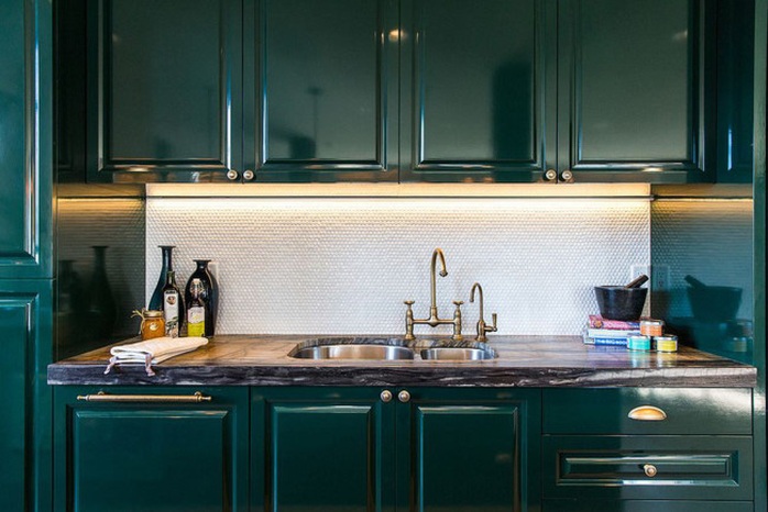 Những gam xanh tối màu tuyệt đẹp cho căn bếp hiện đại - Ảnh 12.