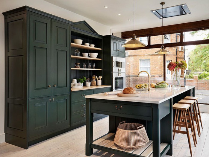 Những gam xanh tối màu tuyệt đẹp cho căn bếp hiện đại - Ảnh 6.