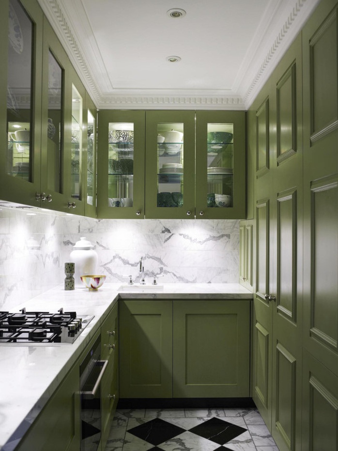Những gam xanh tối màu tuyệt đẹp cho căn bếp hiện đại - Ảnh 9.