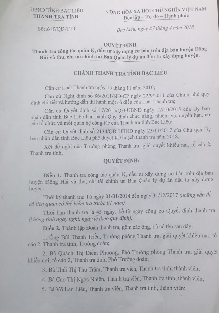 Làm rõ vụ xã chuyển vào tài khoản thành viên đoàn thanh tra 134 triệu đồng - Ảnh 2.