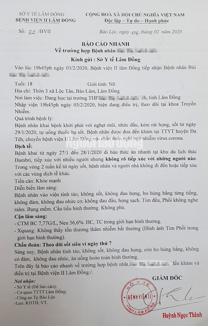 Báo cáo nhanh vụ học sinh Lâm Đồng bị sốt sau khi tiếp xúc với 3 người Trung Quốc - Ảnh 1.