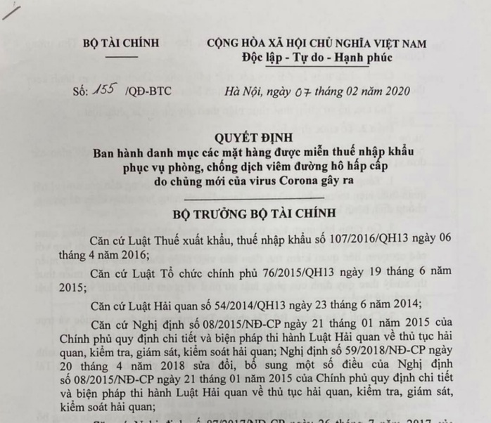 Loại khẩu trang, vật tư y tế, nước rửa tay nào được miễn thuế nhập khẩu? - Ảnh 1.