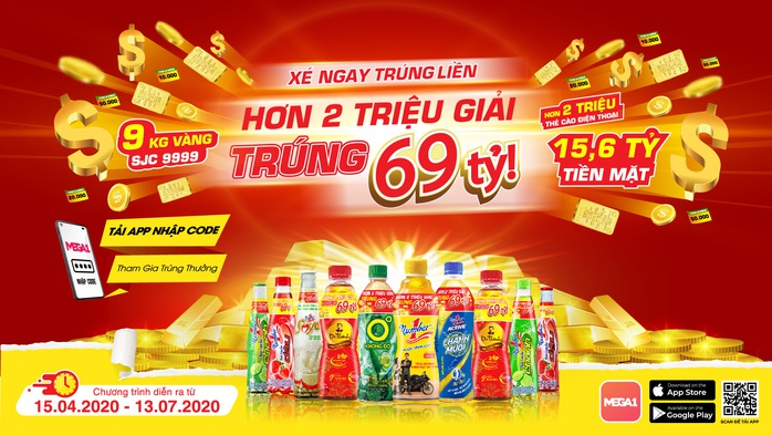 Yeah1 hợp tác Tân Hiệp Phát khuyến mãi khủng qua ứng dụng Mega1 - Ảnh 1. Yeah1 hợp tác Tân Hiệp Phát khuyến mãi khủng qua ứng dụng Mega1 - Ảnh 1.