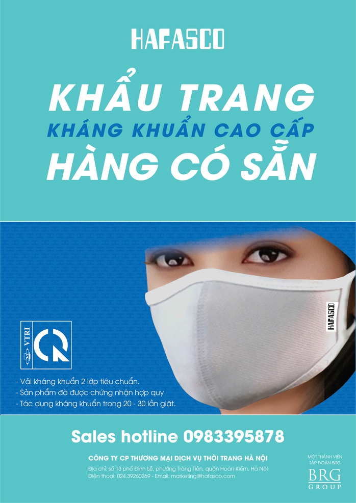 Thành viên BRG cung cấp khẩu trang 2 lớp kháng khuẩn chất lượng cao - Ảnh 1. Thành viên BRG cung cấp khẩu trang 2 lớp kháng khuẩn chất lượng cao - Ảnh 1.