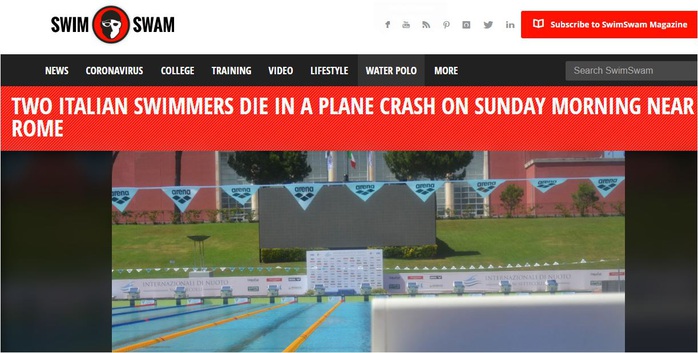 Hai tay bơi Ý thiệt mạng vì tai nạn máy bay - Ảnh 1.