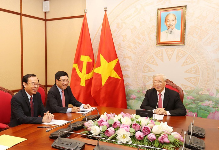 Tổng Bí thư, Chủ tịch nước Nguyễn Phú Trọng điện đàm với Tổng thống Nga Putin - Ảnh 1.