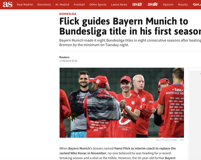 Báo chí thế giới thán phục kỳ tích 8 ngôi vô địch của Bayern Munich - Ảnh 4.